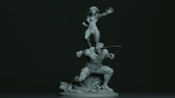 Cyclops and Jean Grey 3D Model Ready to Print