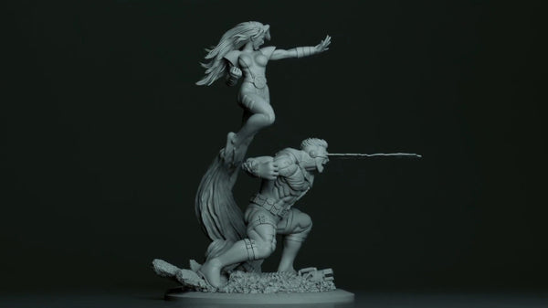 Cyclops and Jean Grey 3D Model Ready to Print