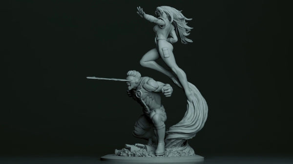 Cyclops and Jean Grey 3D Model Ready to Print