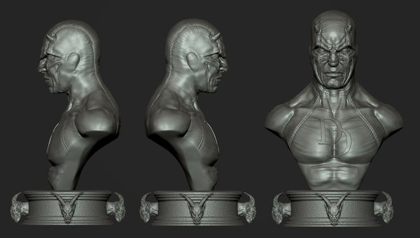 Daredevil Bust 3D Model Ready to Print STL