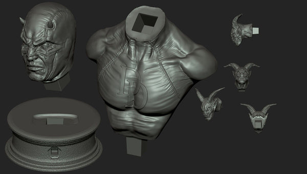 Daredevil Bust 3D Model Ready to Print STL