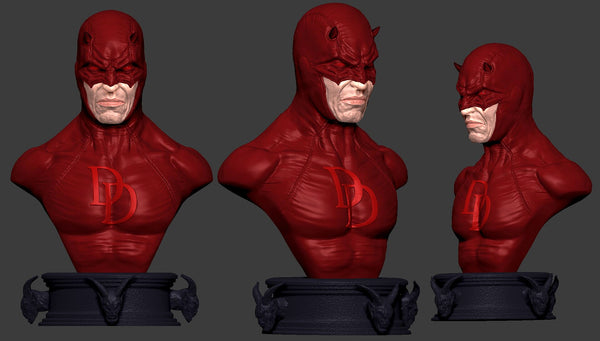 Daredevil Bust 3D Model Ready to Print STL