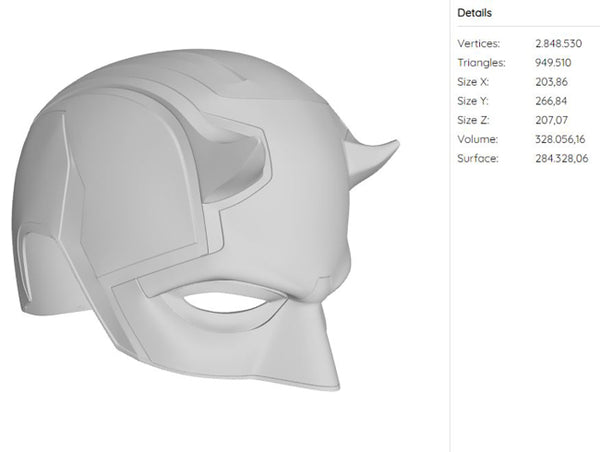 Daredevil Helmet 3D Model Ready to Print