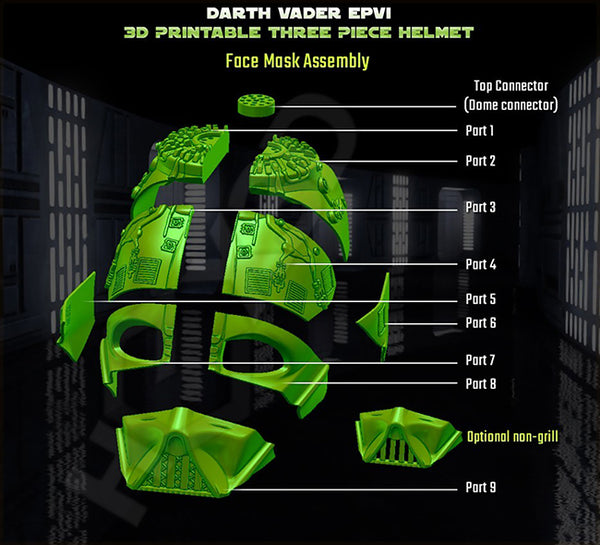 Darth Vader Reveal Helmet from Star Wars 3D Model Ready to Print