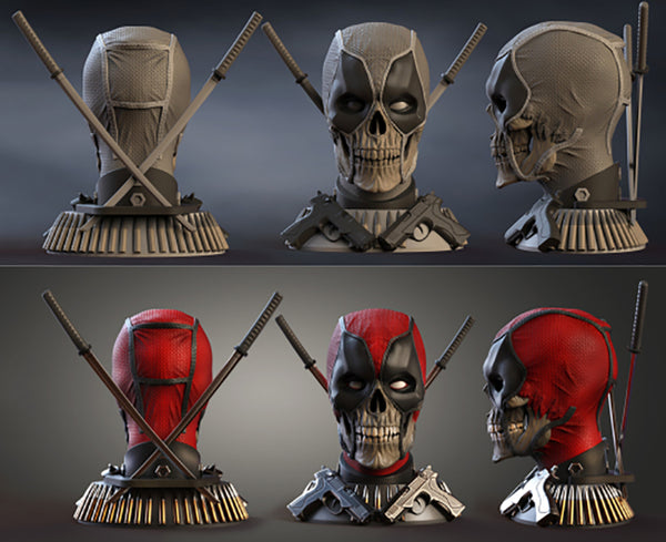 Deadpool Bust – Halloween Version 3D Model Ready to Print STL