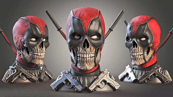 Deadpool Bust – Halloween Version 3D Model Ready to Print STL