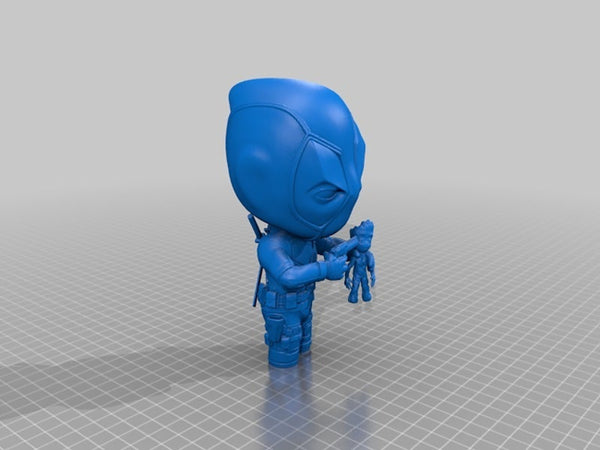 Deadpool vs Groot 3D Model Ready to Print STL