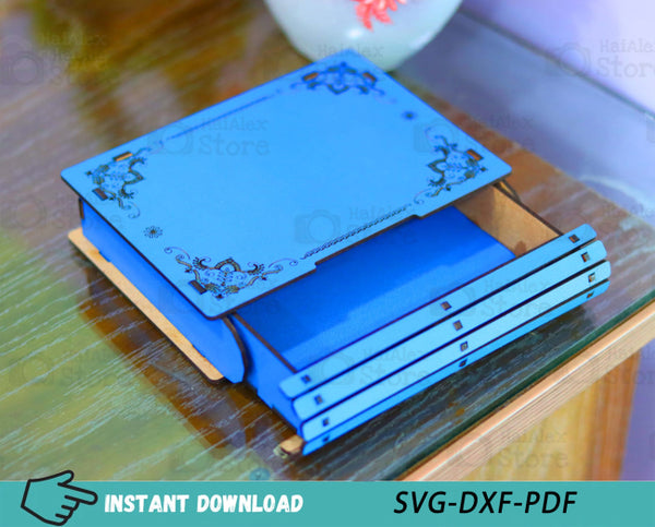 Decorative Book Box with Drawer MDF 3mm Laser Cut Files