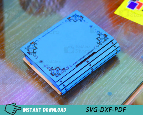 Decorative Book Box with Drawer MDF 3mm Laser Cut Files