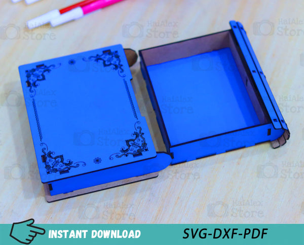 Decorative Book Box with Drawer MDF 3mm Laser Cut Files