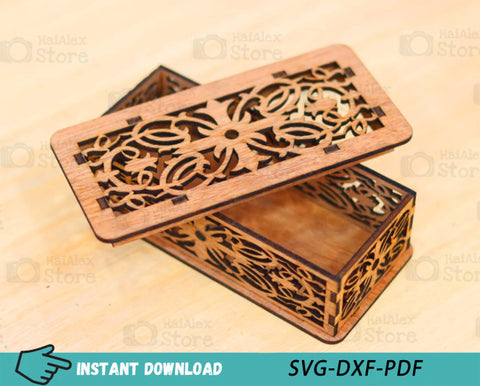 Decorative Storage Box with Lid MDF 3mm Laser Cut Files