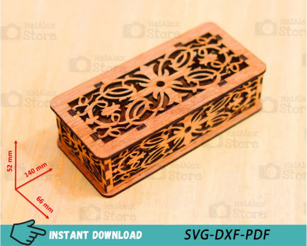 Decorative Storage Box with Lid MDF 3mm Laser Cut Files
