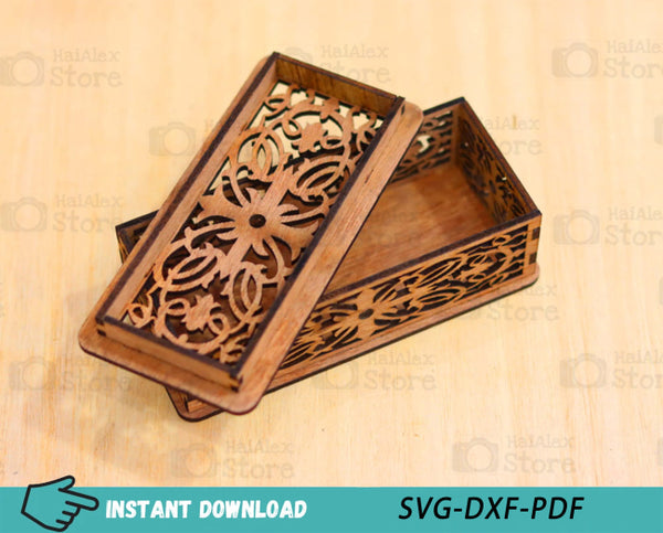 Decorative Storage Box with Lid MDF 3mm Laser Cut Files