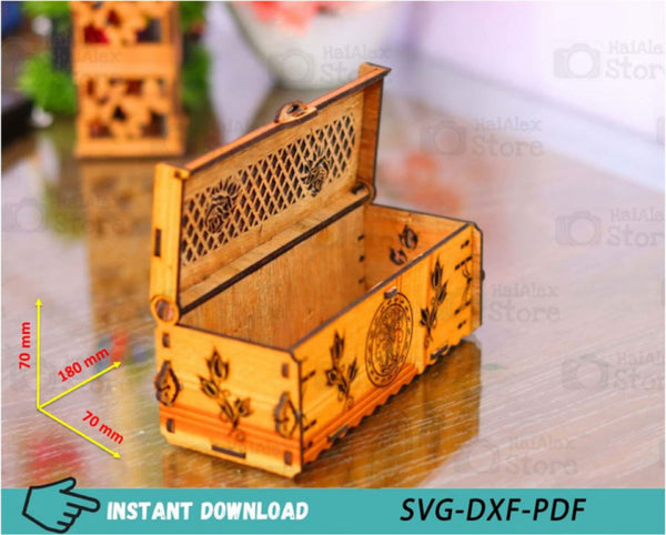 Decorative Wood Gift Box with Lid MDF 3mm Laser Cut Files