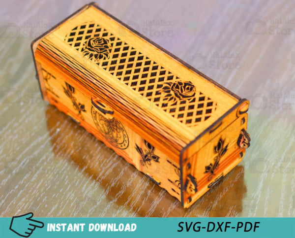 Decorative Wood Gift Box with Lid MDF 3mm Laser Cut Files