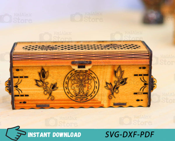 Decorative Wood Gift Box with Lid MDF 3mm Laser Cut Files