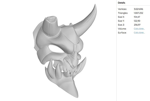 Demon Mask 3D Model Ready to Print