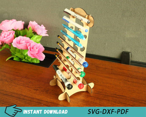Desktop Pen Stand MDF 3mm Laser Cut Files