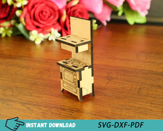 Dollhouse Kitchen Unit Plywood 3mm Laser Cut Files
