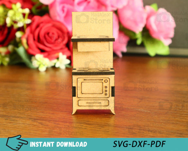Dollhouse Kitchen Unit Plywood 3mm Laser Cut Files