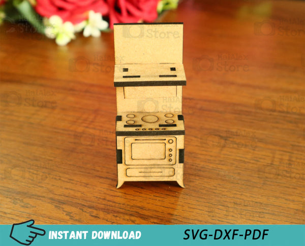 Dollhouse Kitchen Unit Plywood 3mm Laser Cut Files
