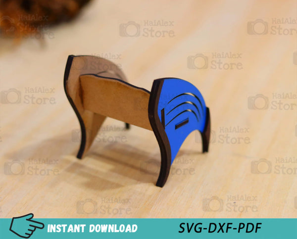 Dollhouse Table and Chair Plywood 3mm Laser Cut Files