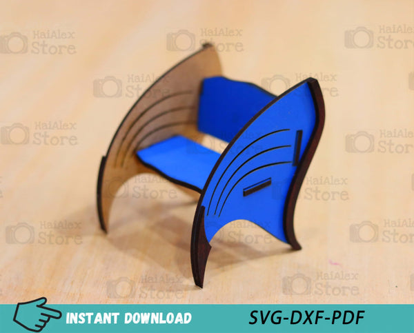 Dollhouse Table and Chair Plywood 3mm Laser Cut Files