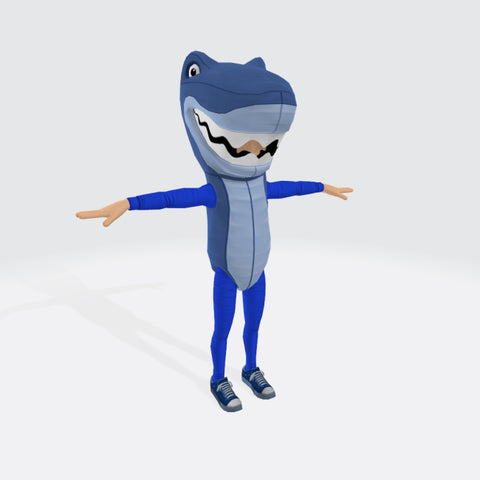 Female Shark Costume Blue 3D Model Ready to Print
