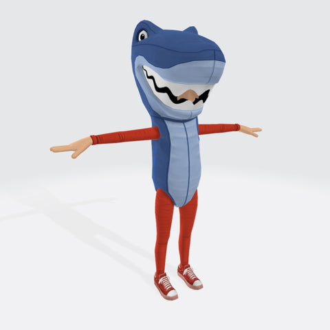 Female Shark Costume Orange 3D Model Ready to Print