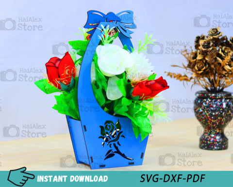 Flower Basket Stand MDF 3mm Laser Cut Files