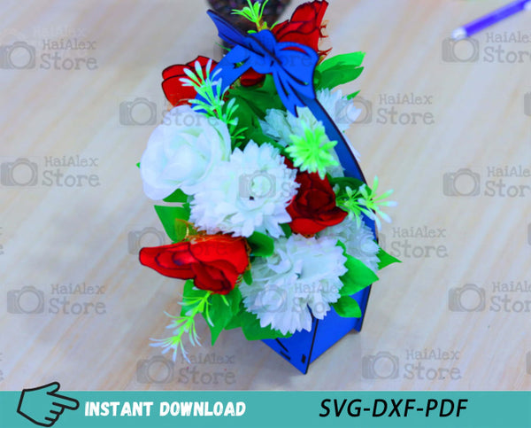 Flower Basket Stand MDF 3mm Laser Cut Files