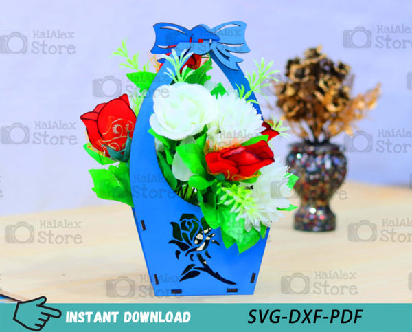Flower Basket Stand MDF 3mm Laser Cut Files