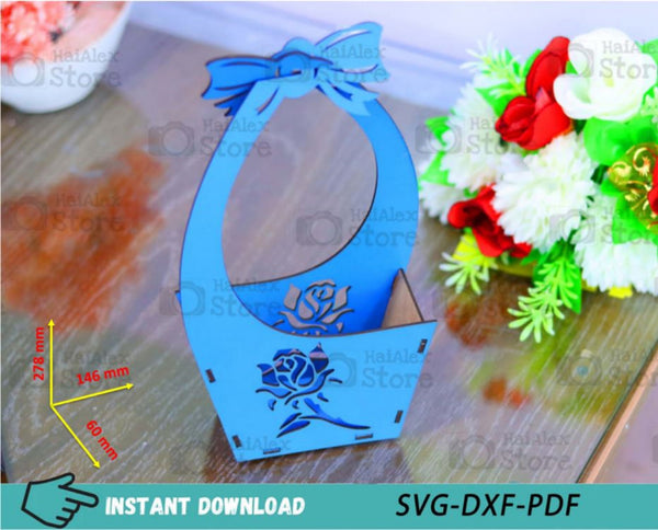 Flower Basket Stand MDF 3mm Laser Cut Files