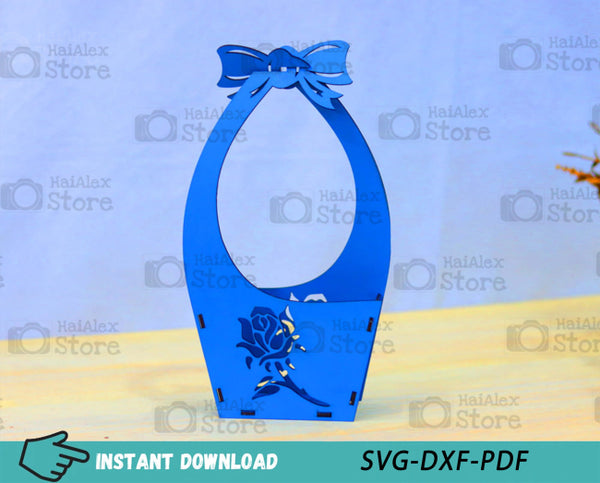 Flower Basket Stand MDF 3mm Laser Cut Files