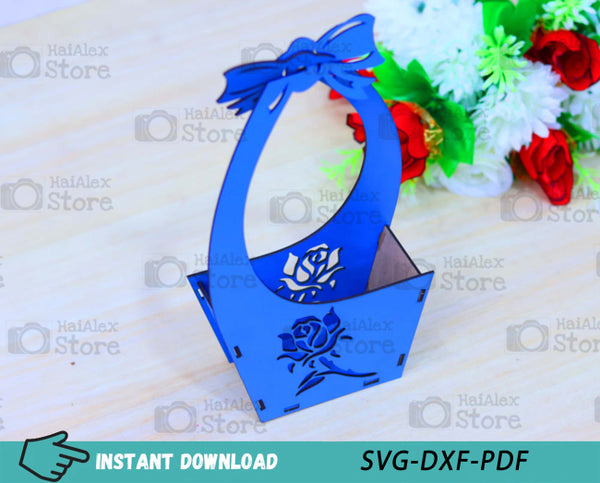 Flower Basket Stand MDF 3mm Laser Cut Files