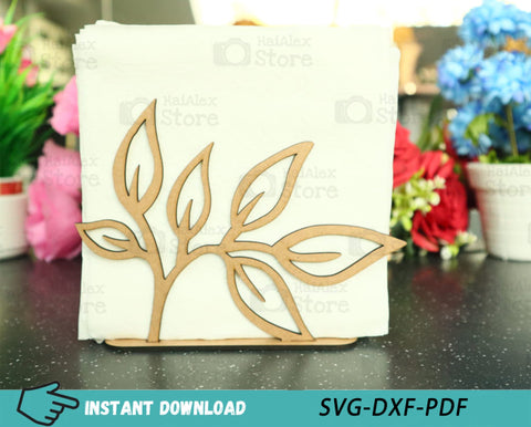 Flower Decorative Napkin Holder MDF 3mm Laser Cut File