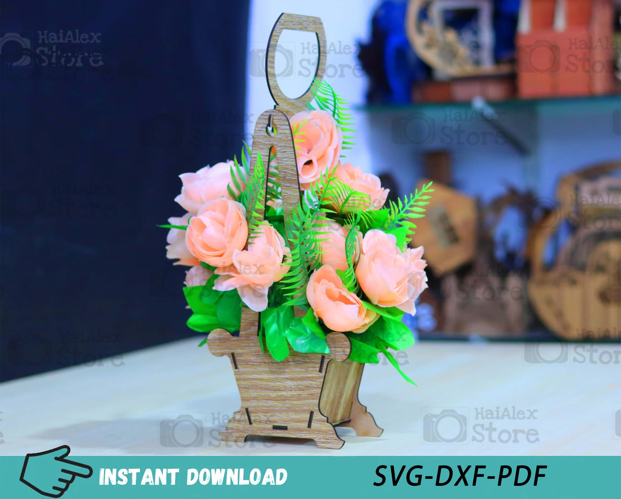 Flower Hanging Basket MDF 3mm Laser Cut Files