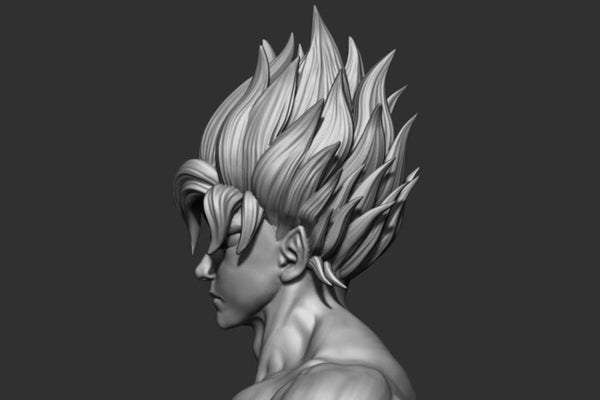 Goku Super Saiyan V2 3D Model Ready to Print