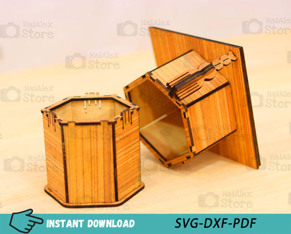 Graduation Cap Box Plywood 4mm and 3mm Laser Cut Files