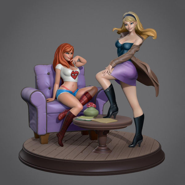 Gwen and Mary Jane 3D Model Ready to Print STL