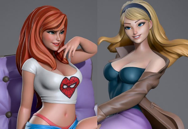 Gwen and Mary Jane 3D Model Ready to Print STL