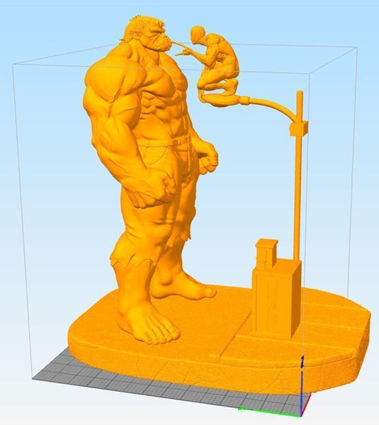 Hulk and Spiderman Diorama 3D Model Ready to Print