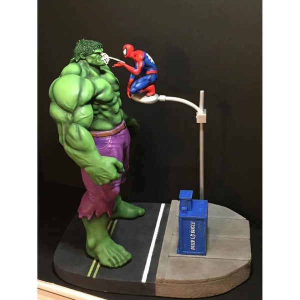 Hulk and Spiderman Diorama 3D Model Ready to Print