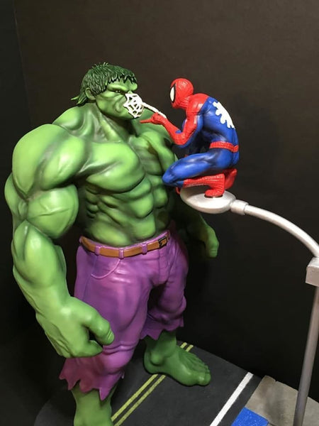 Hulk and Spiderman Diorama 3D Model Ready to Print