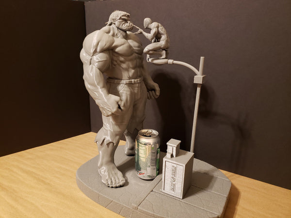 Hulk and Spiderman Diorama 3D Model Ready to Print