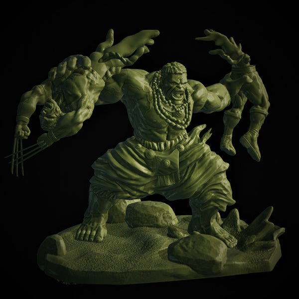 Hulk vs Wolverine 3D Model Ready to Print