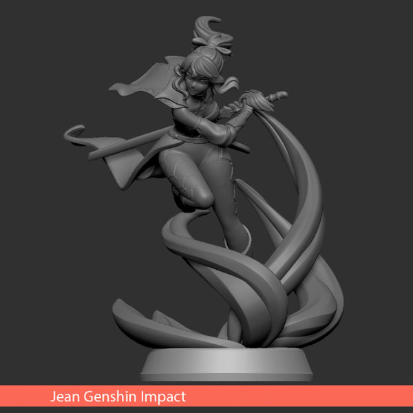 Jean Genshin Impact Figure 3D Model STL Ready to Print