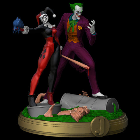 Joker vs Harley Quinn Bust 3D Model Ready to Print