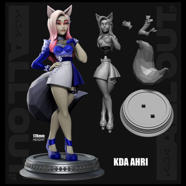 KDA All Out Ahri from League of Legends 3D Figurine Ready to Print