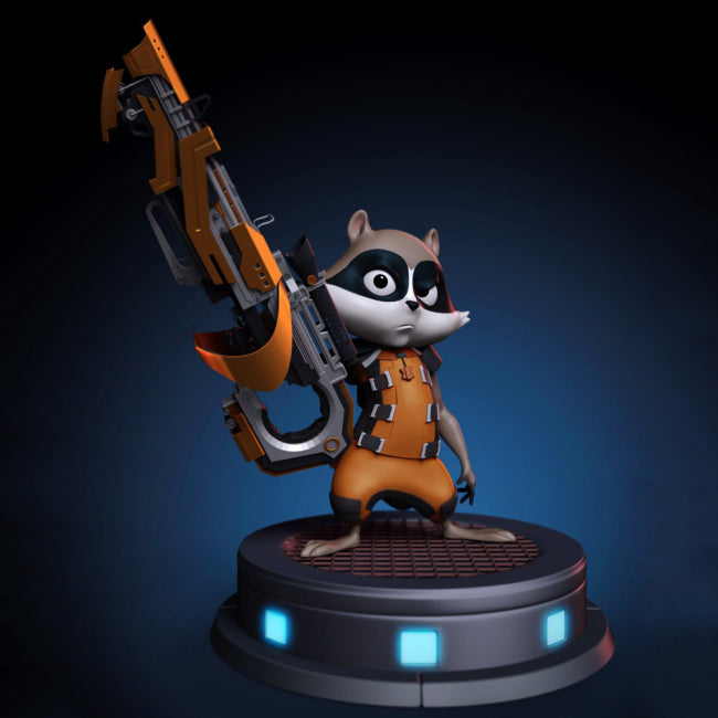 Little Rocket Raccoon 3D Model Ready to Print STL